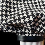 Houndstooth & Leather Wrap Top