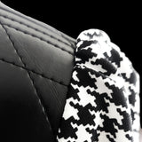 Houndstooth & Leather Wrap Top