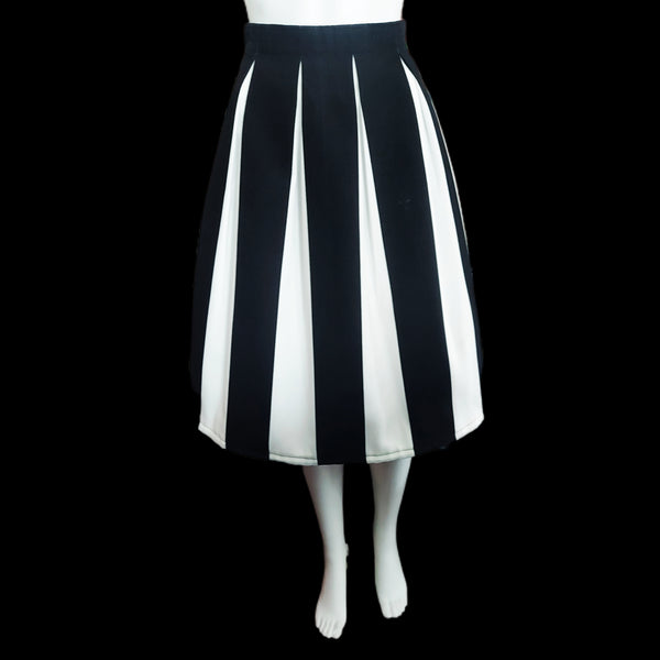 Striped Box Pleated Waist Skirt