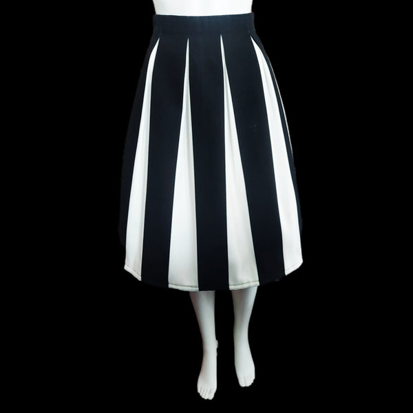 Pleated Skirt Black And White Vertical Skirt Maxi Skirt Plus Size