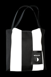 Black and White Striped Tote