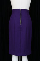 Purple Wool Pencil Skirt