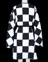Checkered Wrap Dress