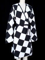 Checkered Wrap Dress