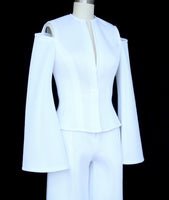 White Nylon Cutout Jacket