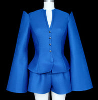 Blue Nylon Cutout Jacket